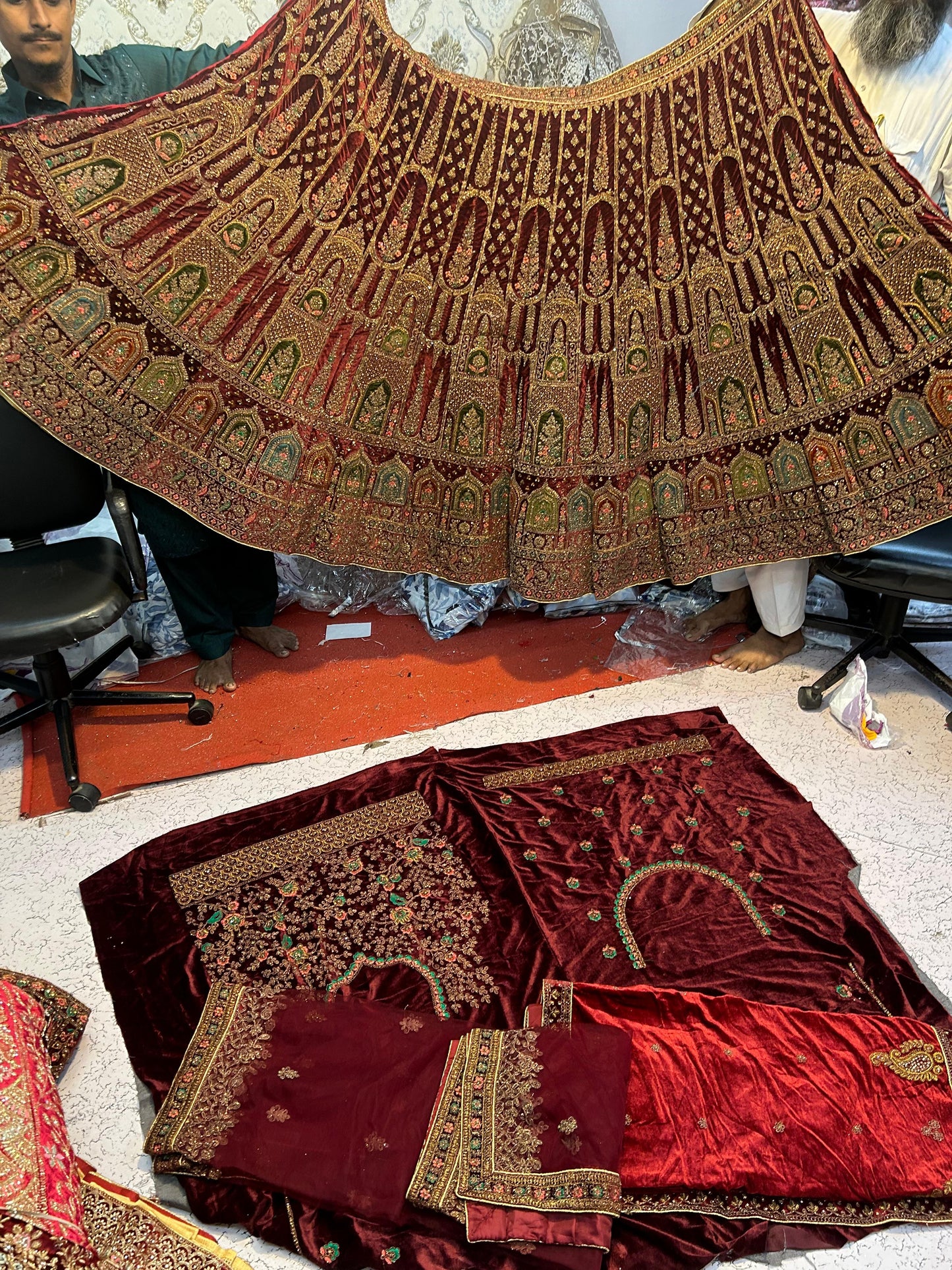 Maroon bridal lehenga