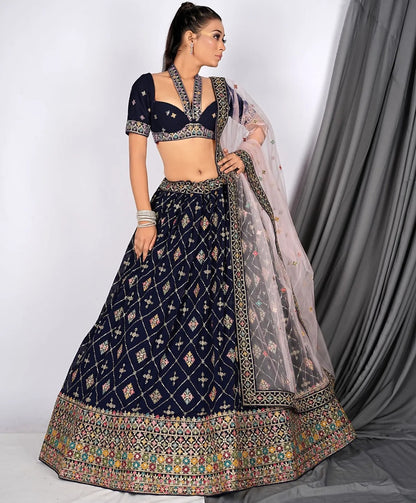 Gorgeous navy blue lehenga