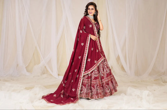 Gorgeous red bridal lehenga