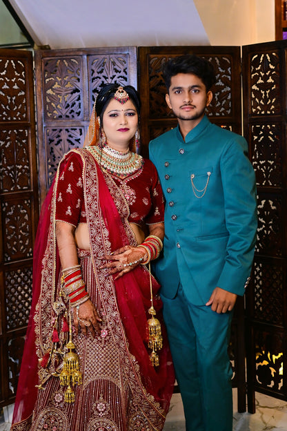 Maroon Red heavy bridal lehenga ( happy customer)