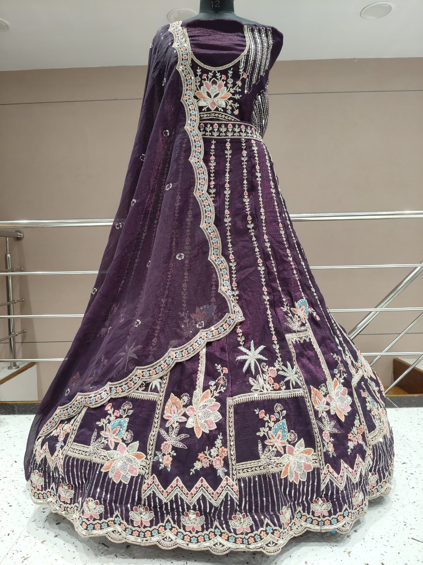 Engaging navy blue lehenga