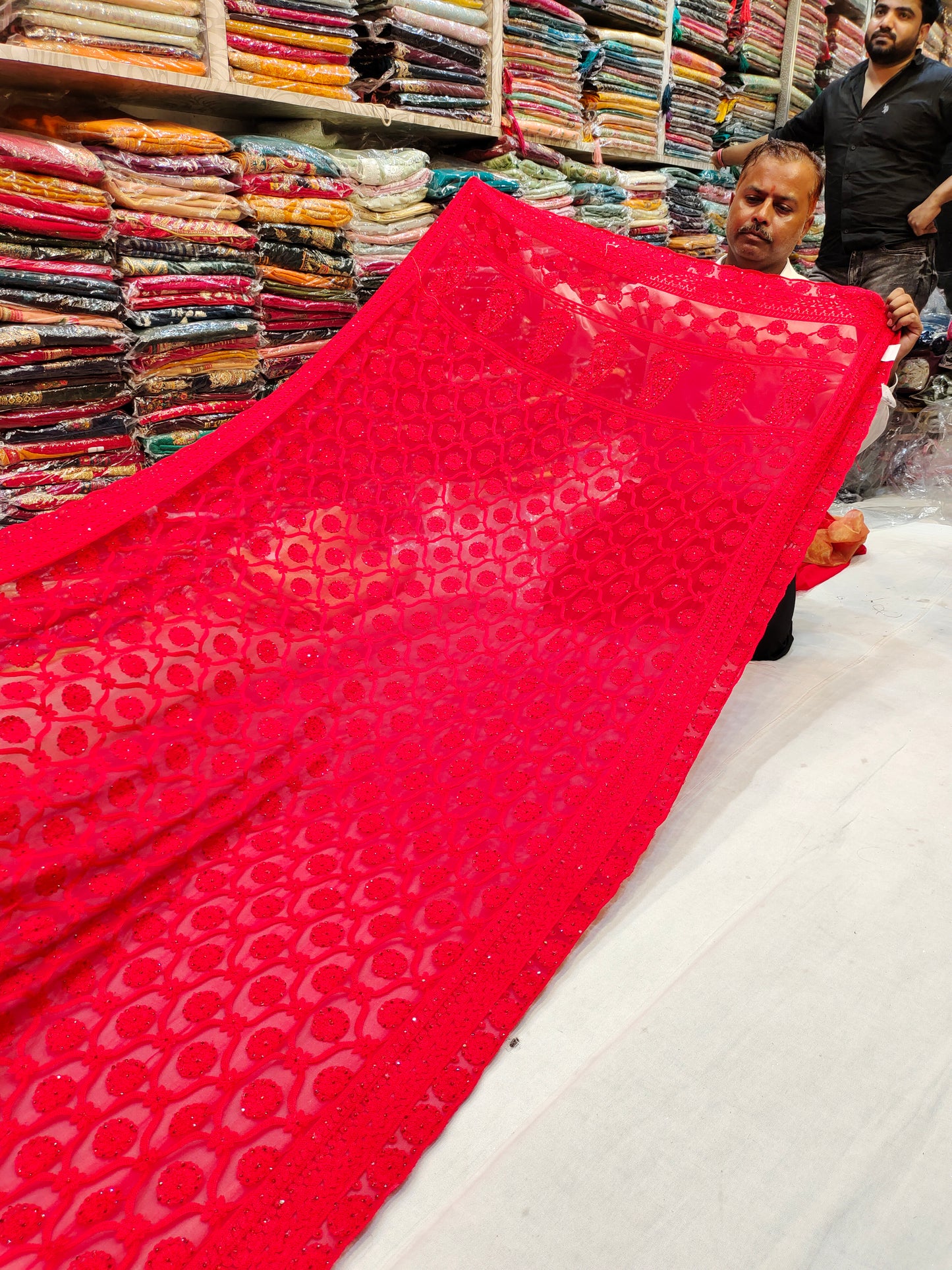 Glamorous red saree