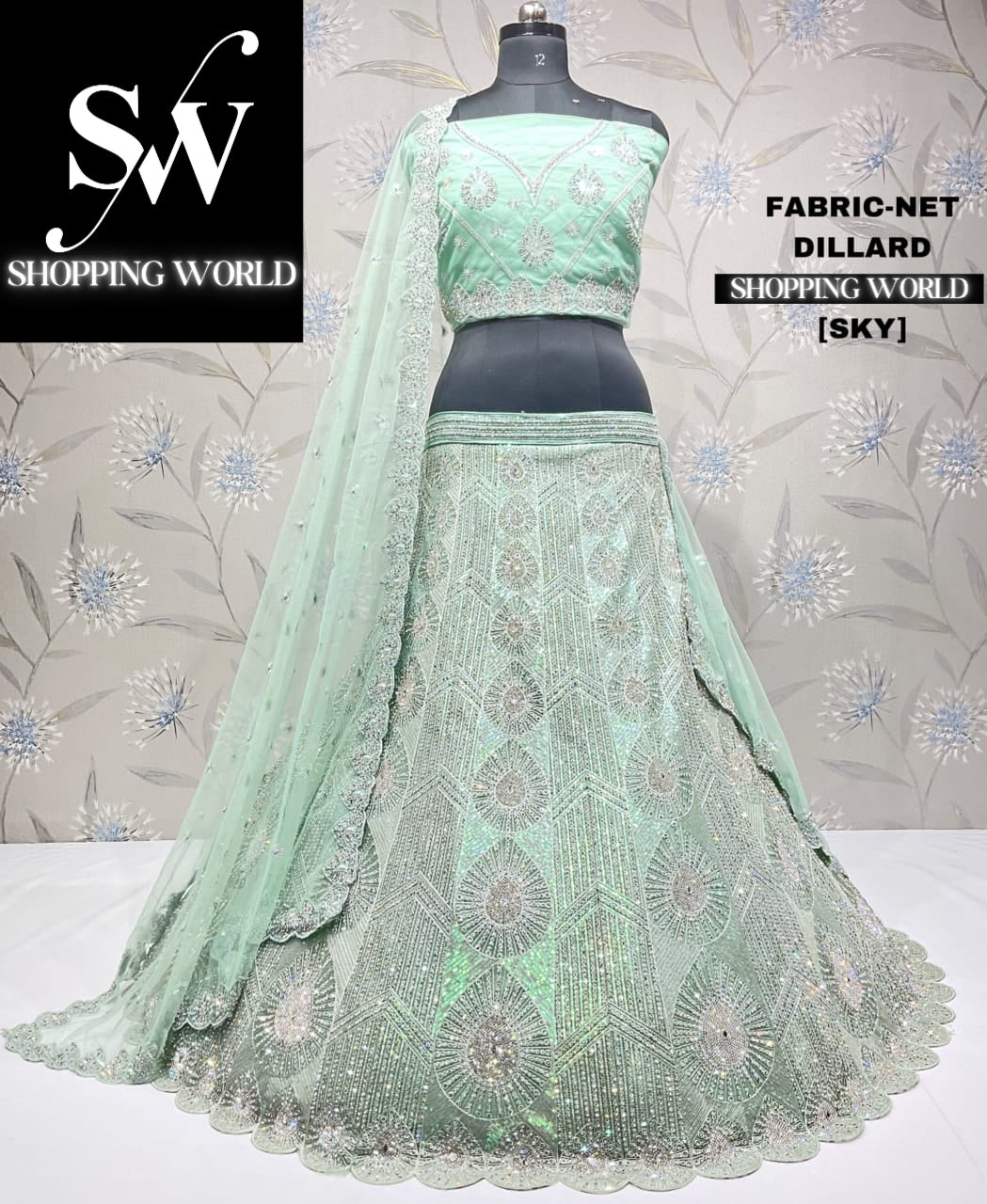 Pretty sky green lehenga