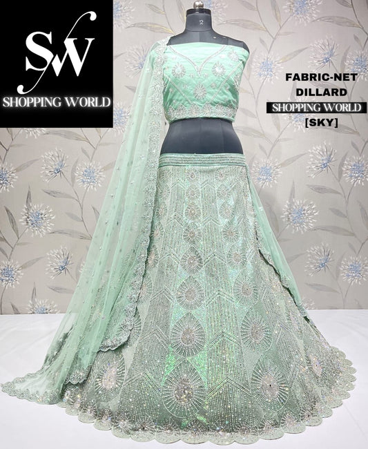 Bonita lehenga verde cielo