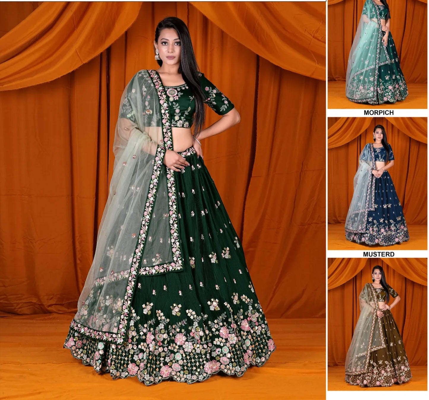 Fair dark green Lehenga