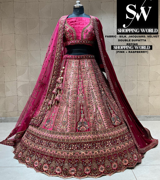 Lovely pink raspberry bridal lehenga