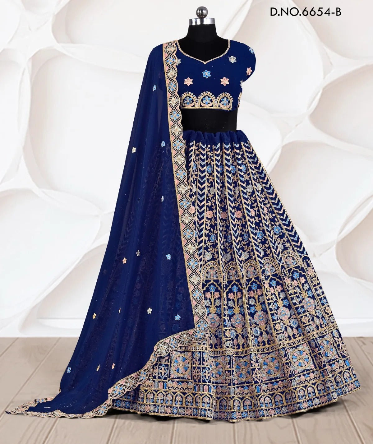 Attractive navy blue lehenga