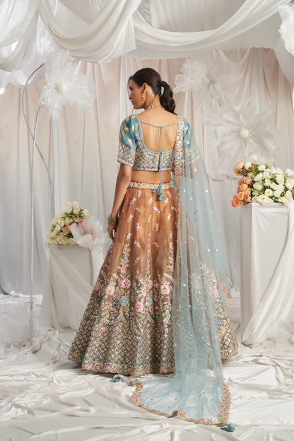 Beautiful Peach Girlish Lehenga