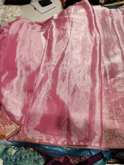 Awesome baby pink saree