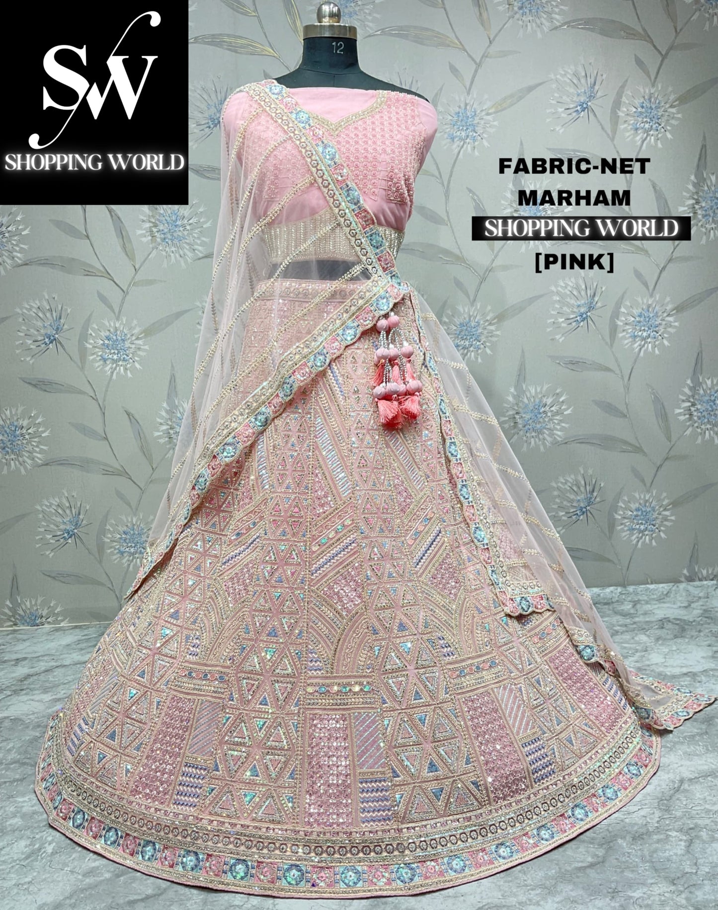 Eye catching baby pink lehenga