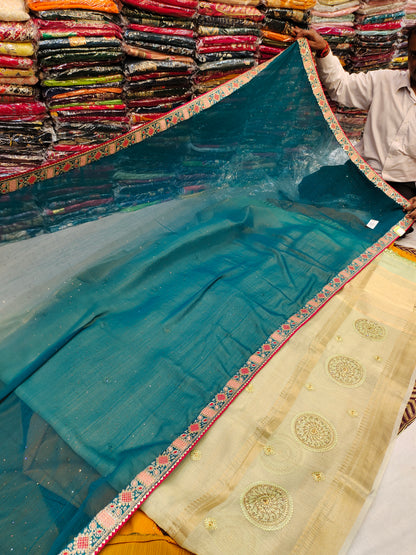 Good looking blue saree