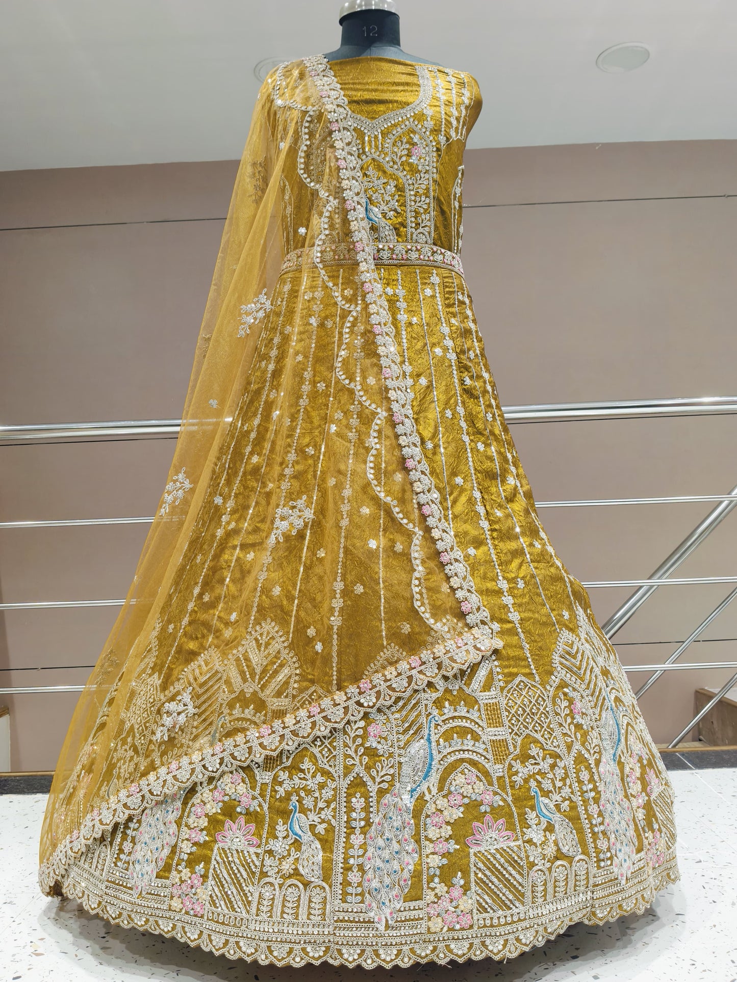 Pleasing golden yellow lehenga