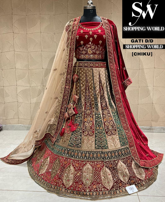 Cute golden chiku bridal lehenga