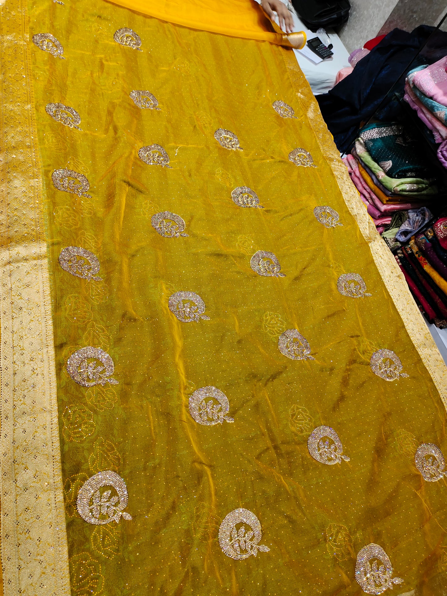 Yellow haldi mehendi saree