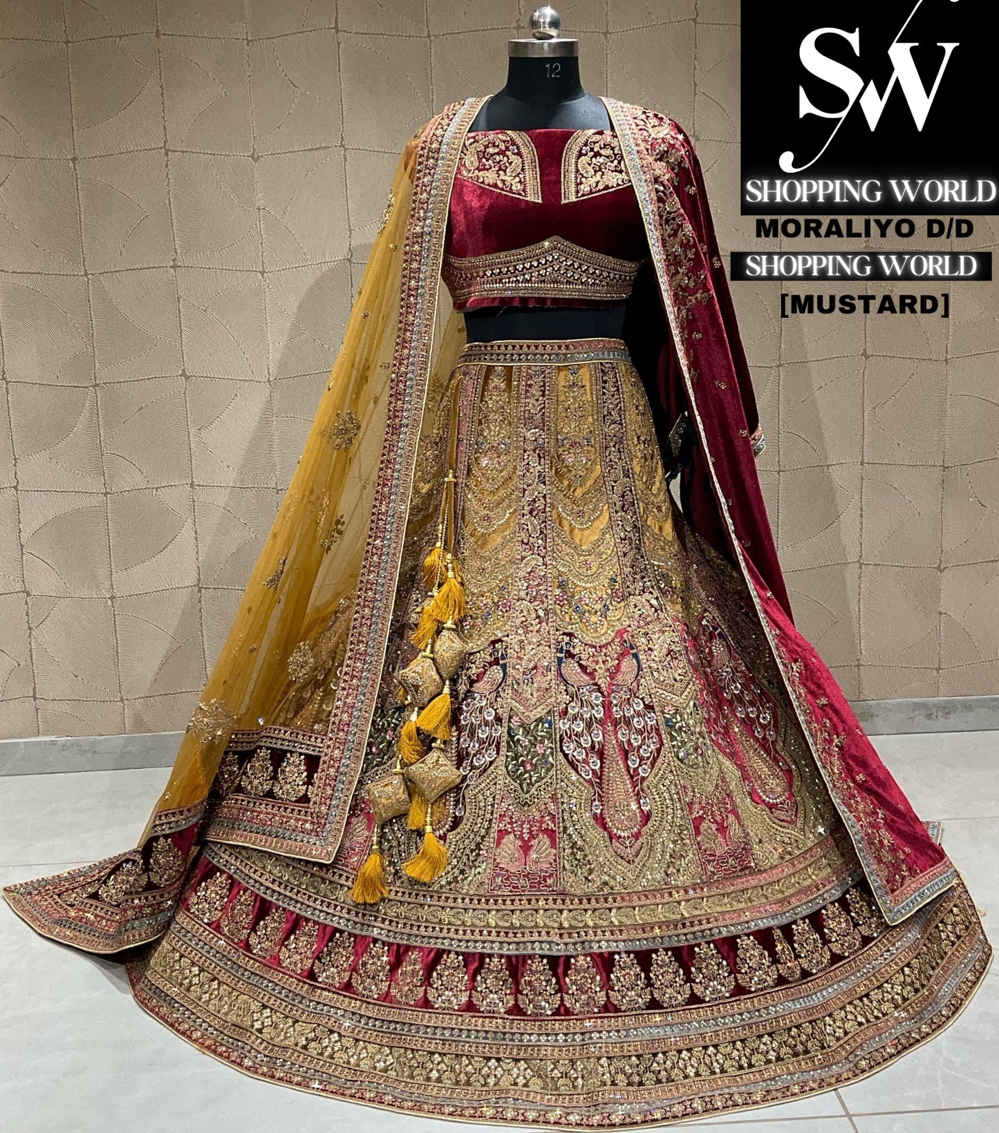 Attractive mustard bridal lehenga