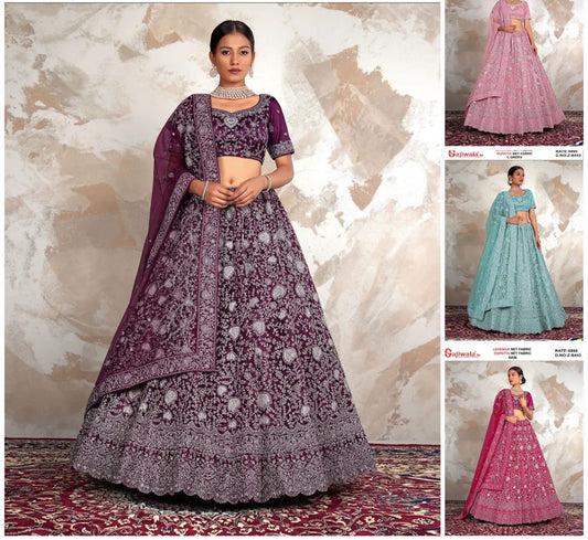 Atractiva lehenga color vino granate