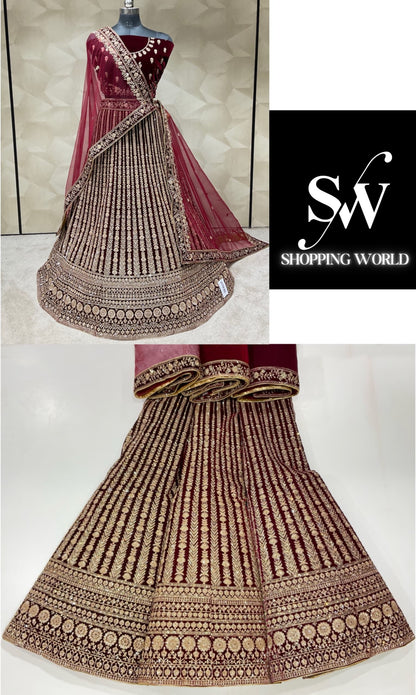 Awesome maroon bridal lehenga