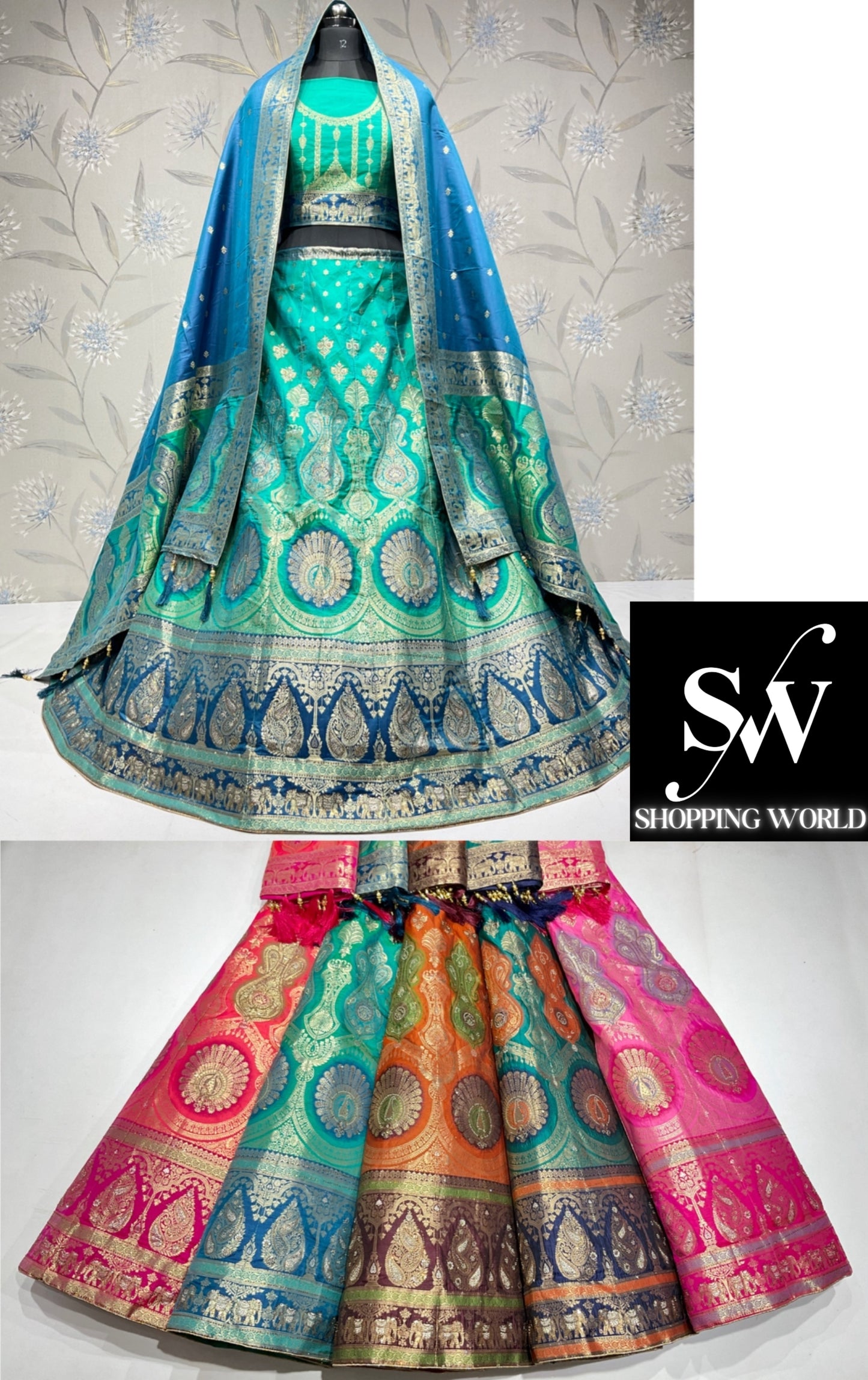 Attractive teal green lehenga