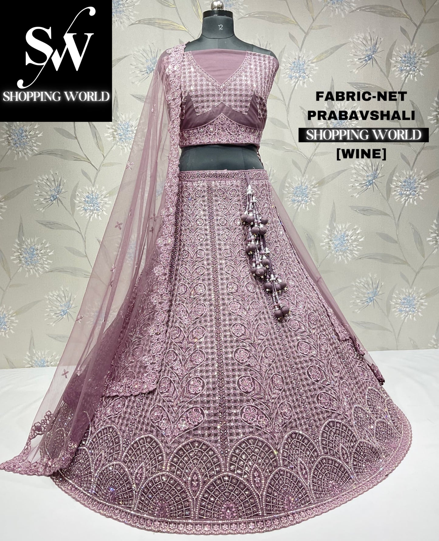 Elegant lavender wine lehenga