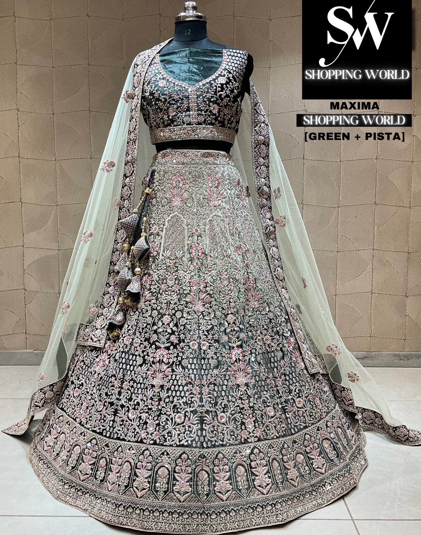 Fabulous pista green lehenga