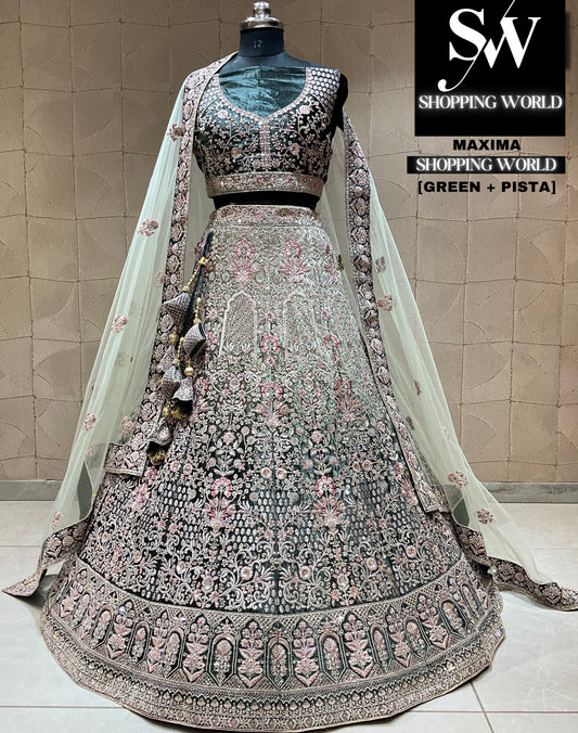 Fabulous pista green lehenga