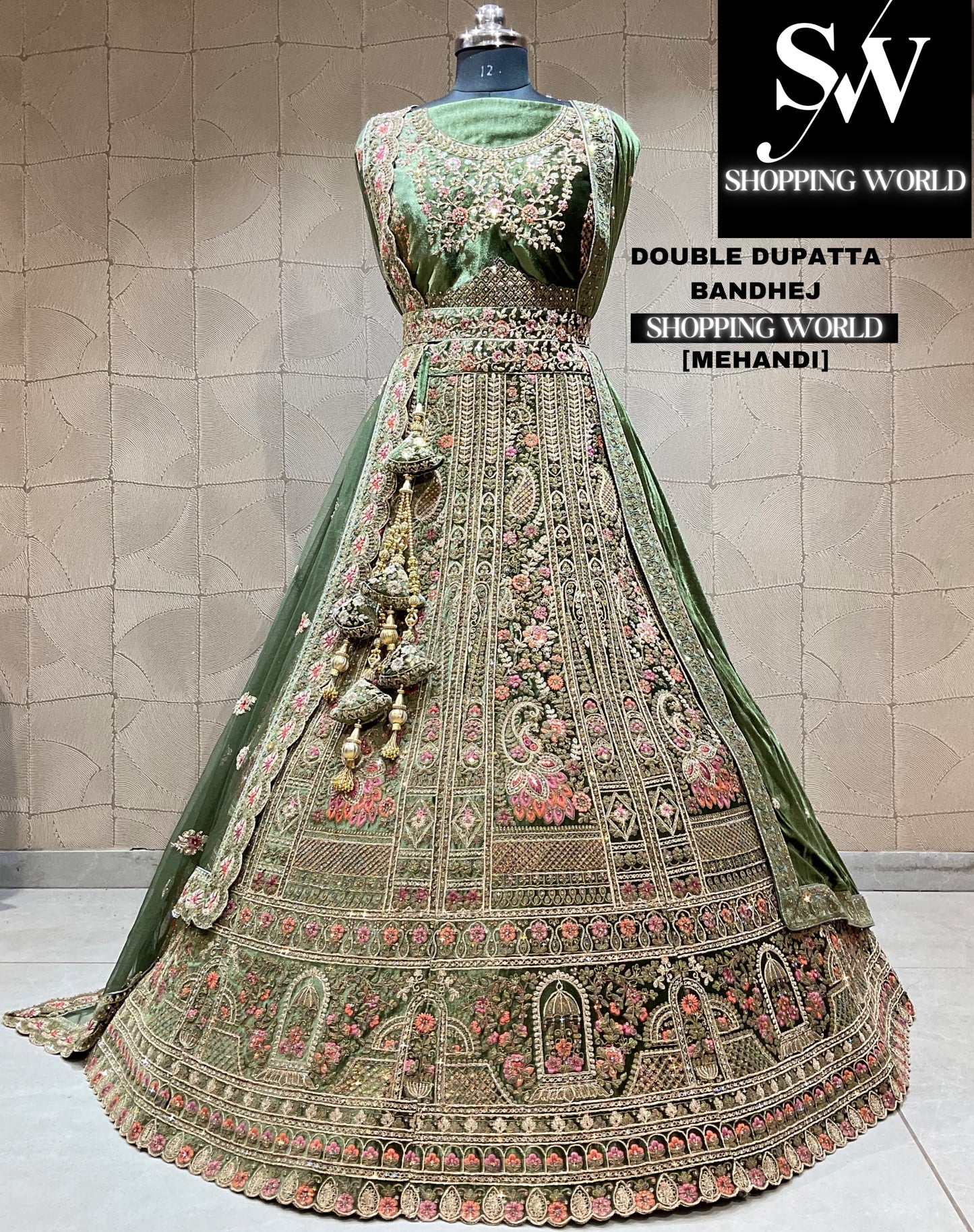 Something different mehendi green lehenga