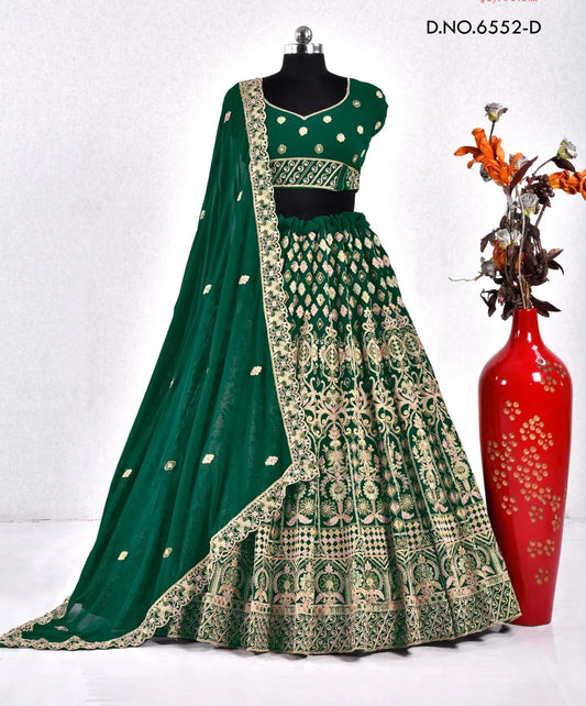 Lehenga verde rama glamorosa