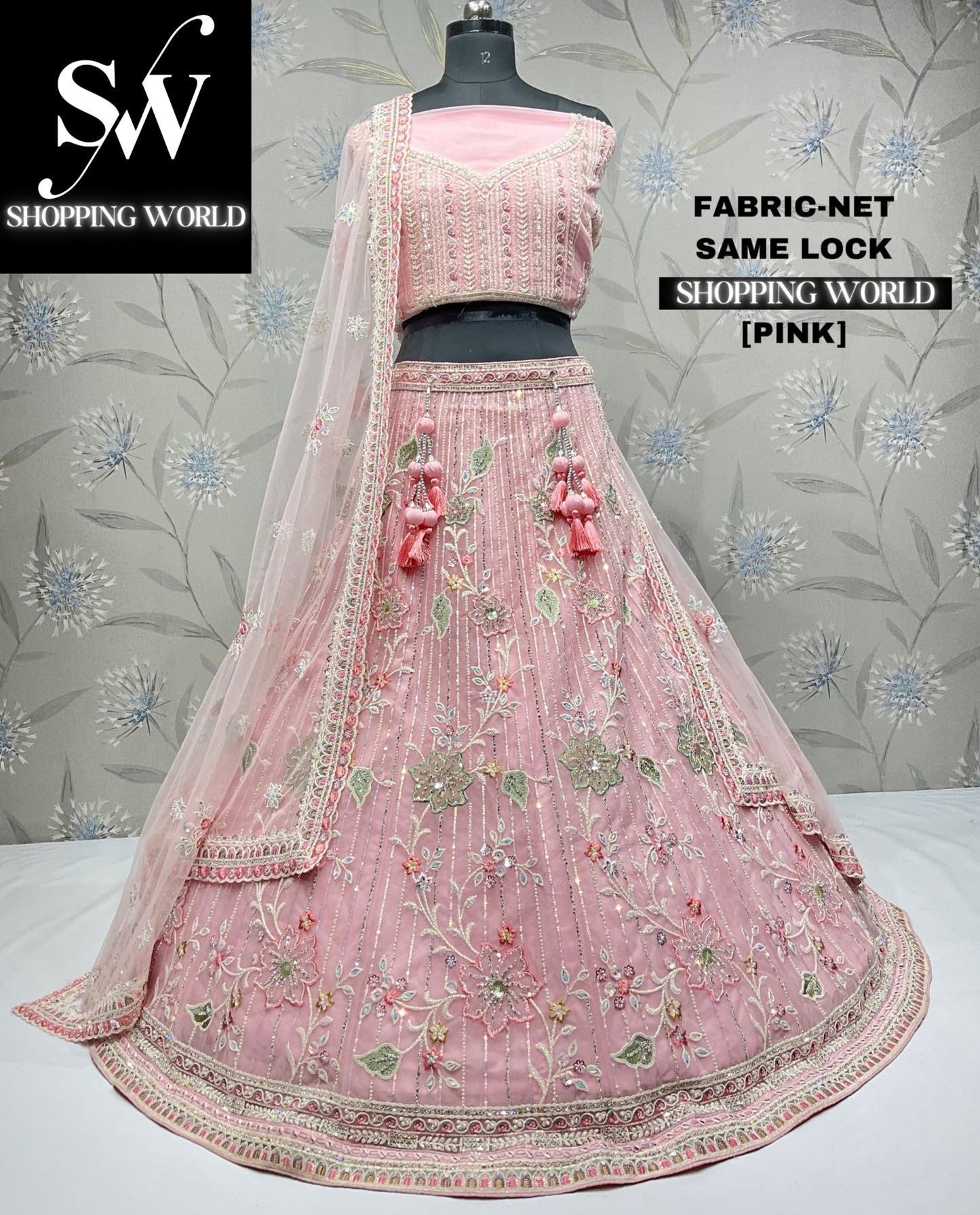 Graceful baby pink lehenga