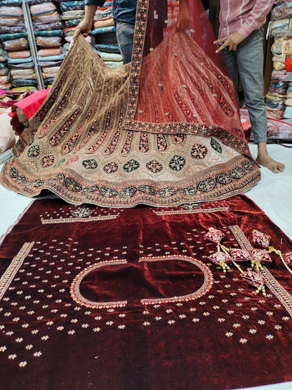 Extraordinary ivory maroon Lehenga 💖