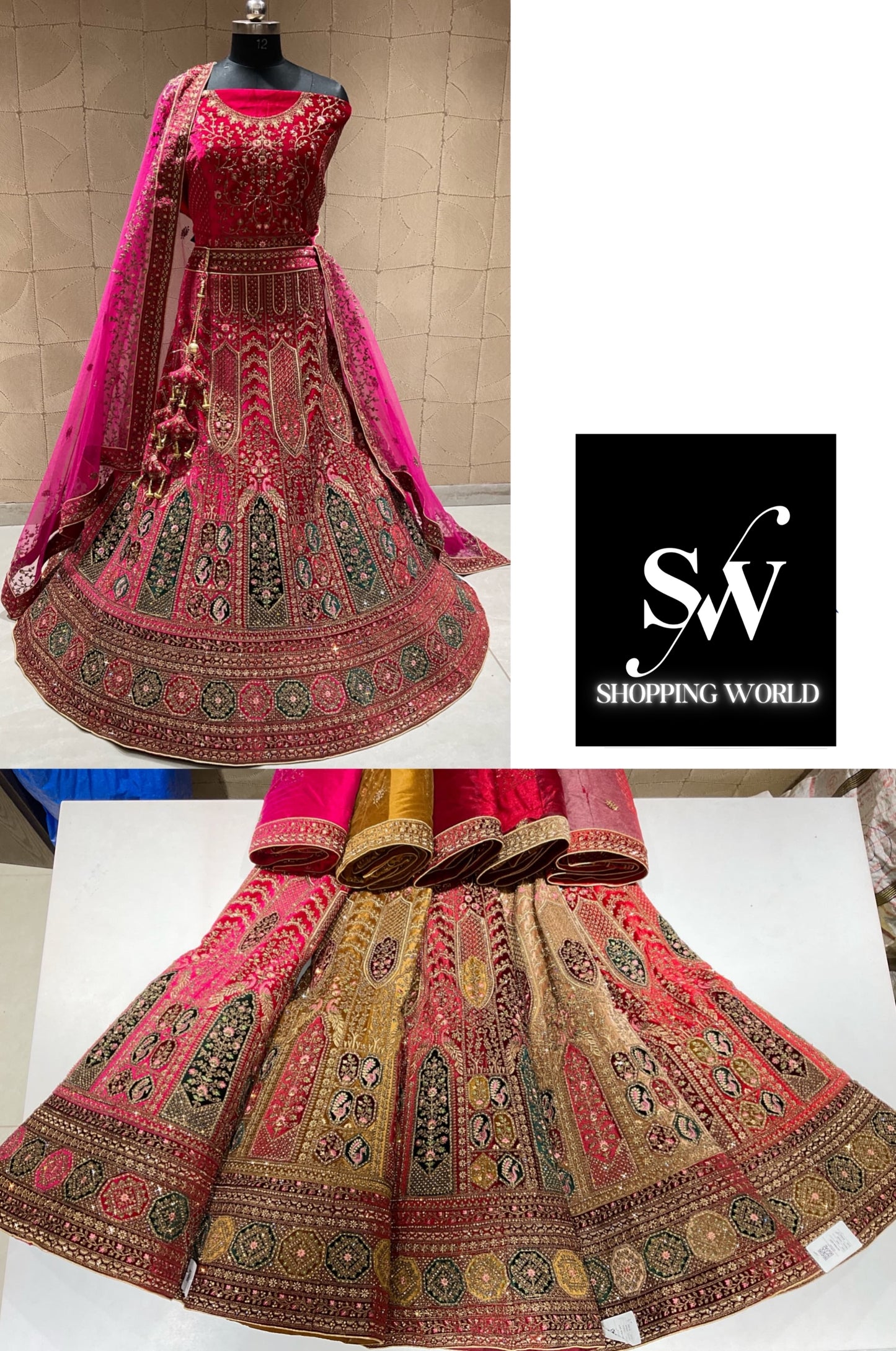 Good looking  pink double duptta bridal lehenga