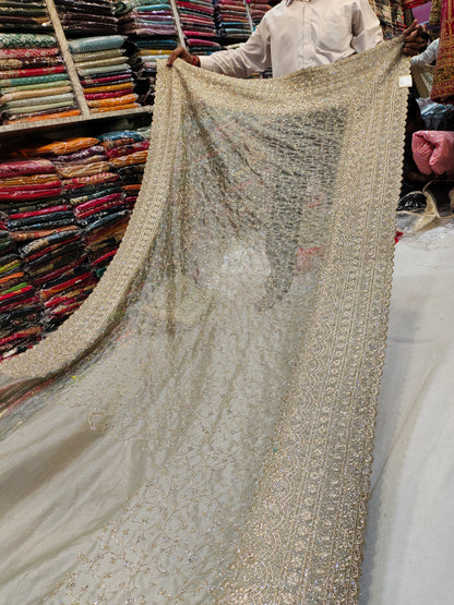 Heavy full woven silver saree