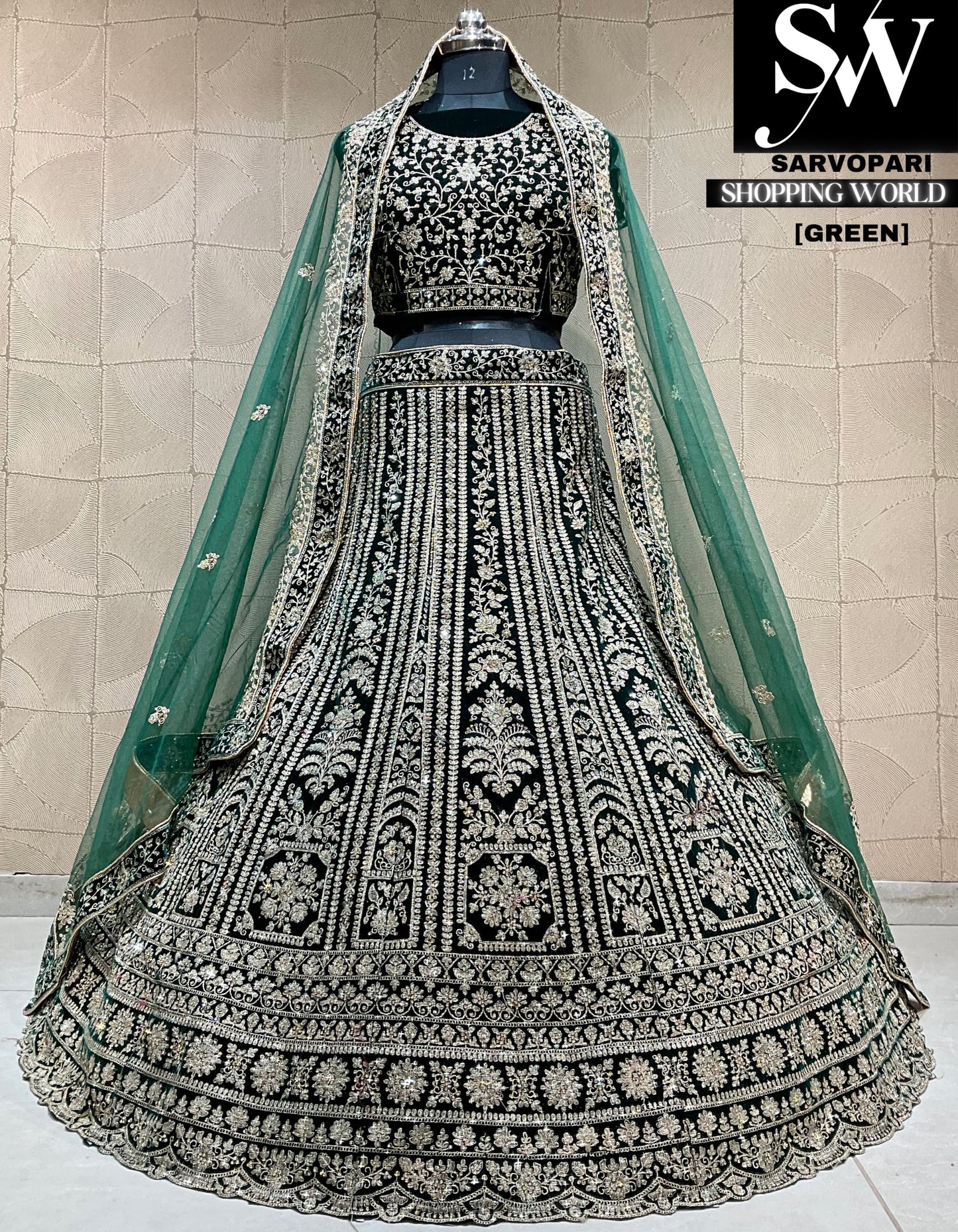 Tremendous double dupatta bridal Lehenga