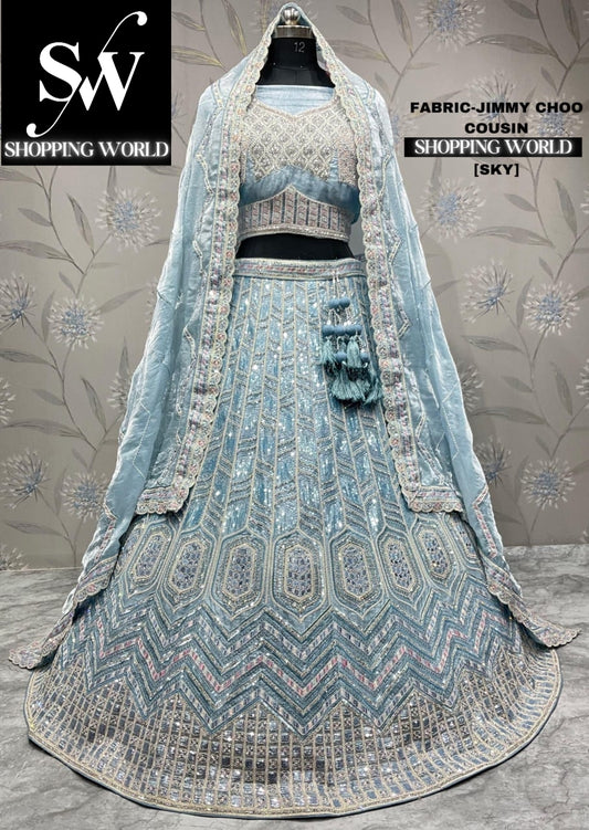 Awesome sky blue lehenga