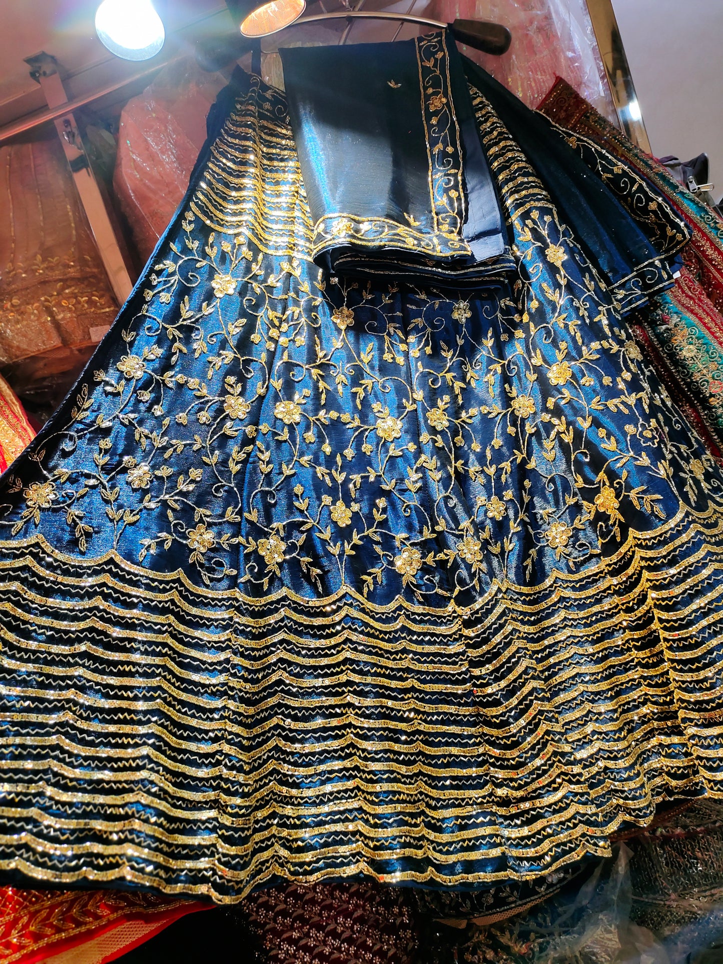 Pretty blue sequence work lehenga