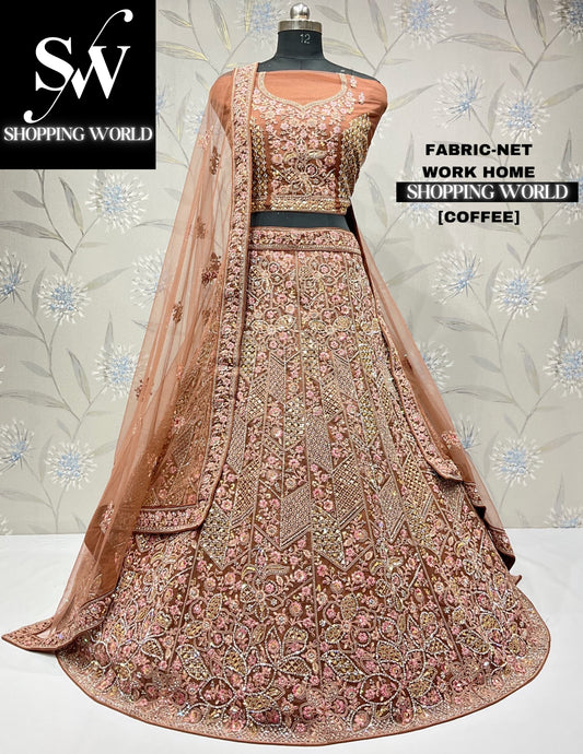 Charming orange coffee lehenga