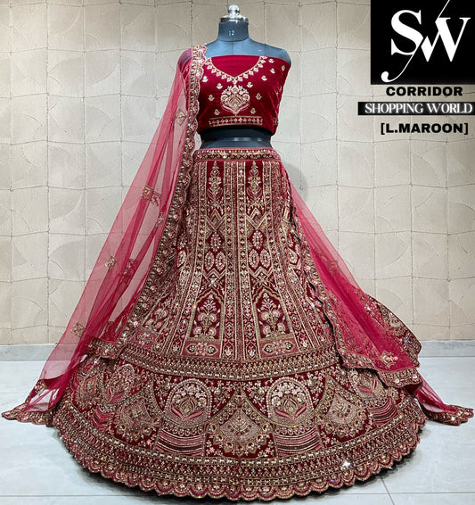 Gorgeous light maroon bridal lehenga