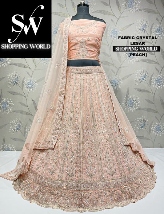 Pleasing orange peach lehenga