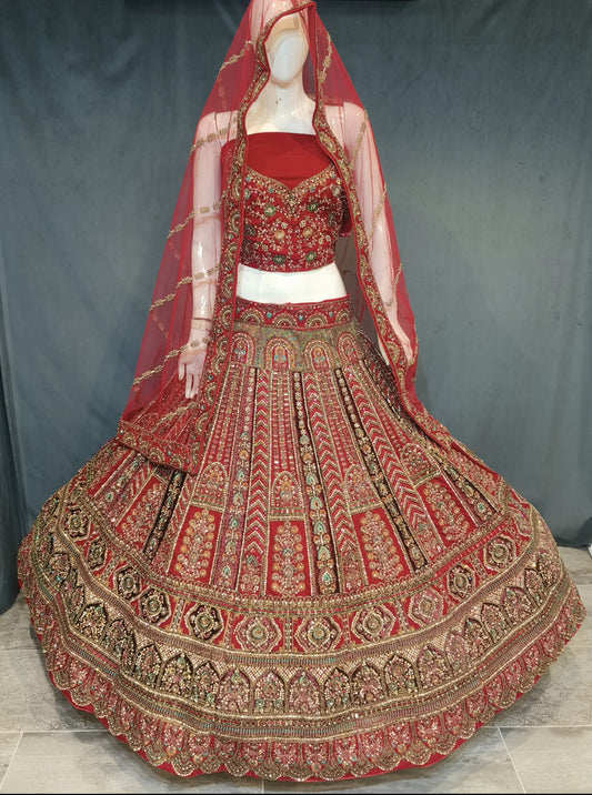 Fabulous Red bridal lehenga