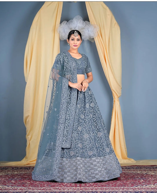 Increíble lehenga azul