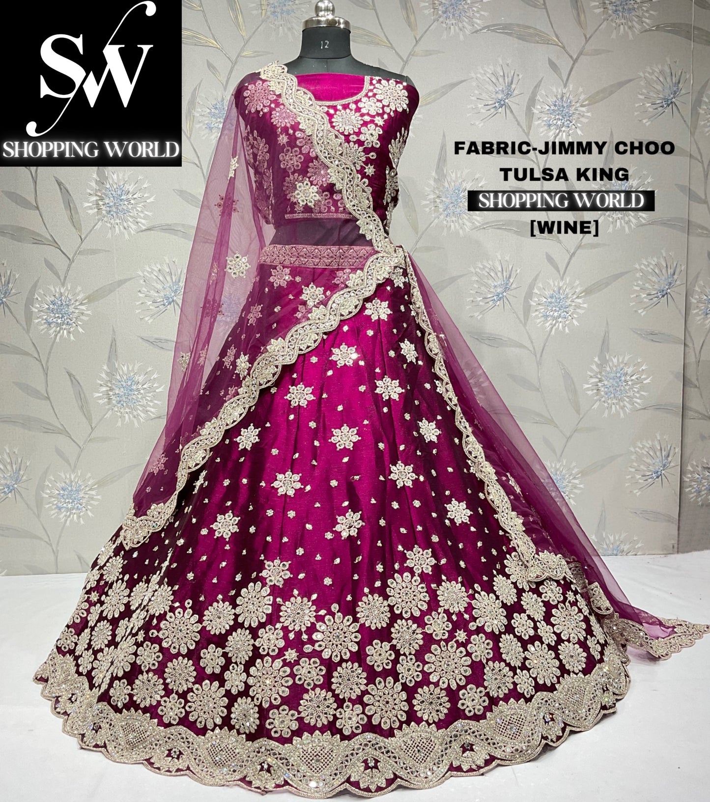 Good looking dark pink wine lehenga