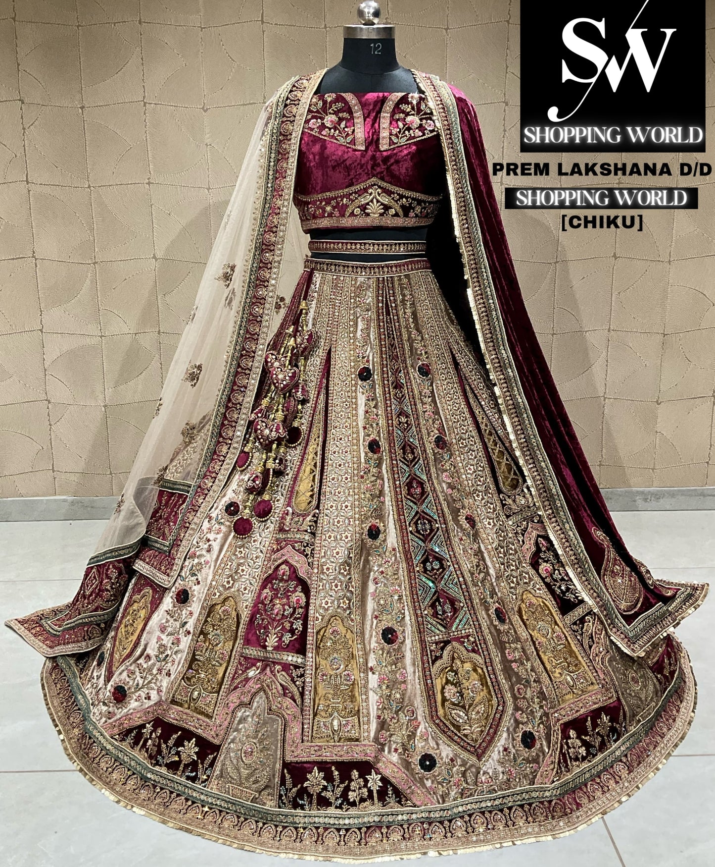 Rajwada heavy lehenga chiku golden bridal