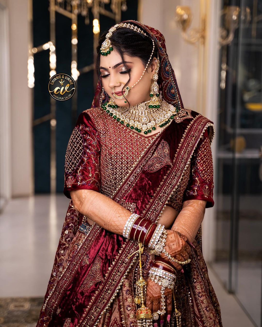 Tremendous heavy marwari maroon bridal lehenga ( happy customer)