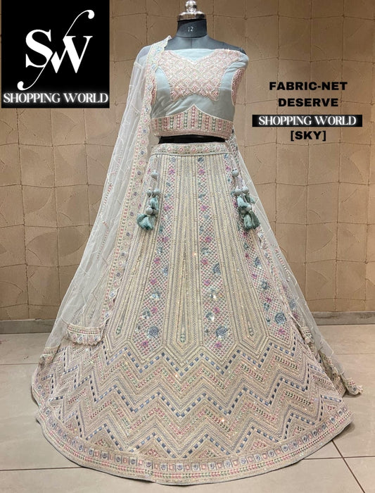 Charming sky blue lehenga