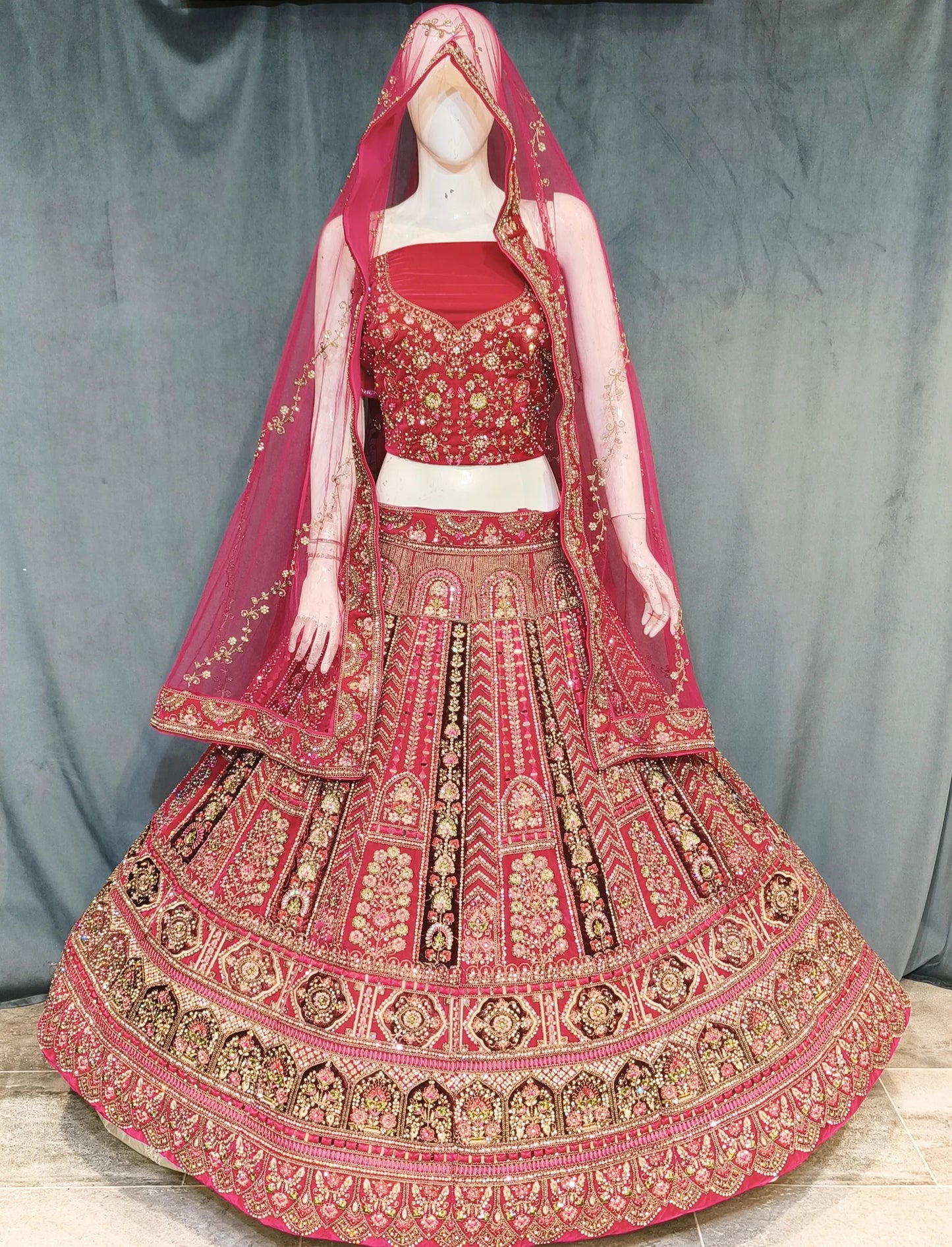 Elegant maroon bridal lehenga