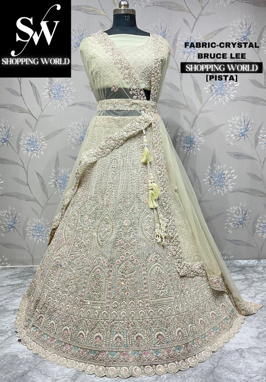 Agradable lehenga verde pistacho