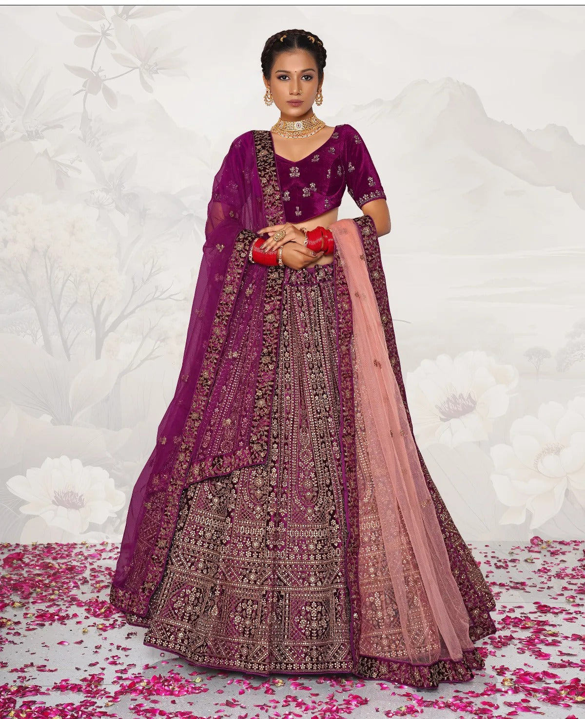 Awesome maroon bridal Lehenga