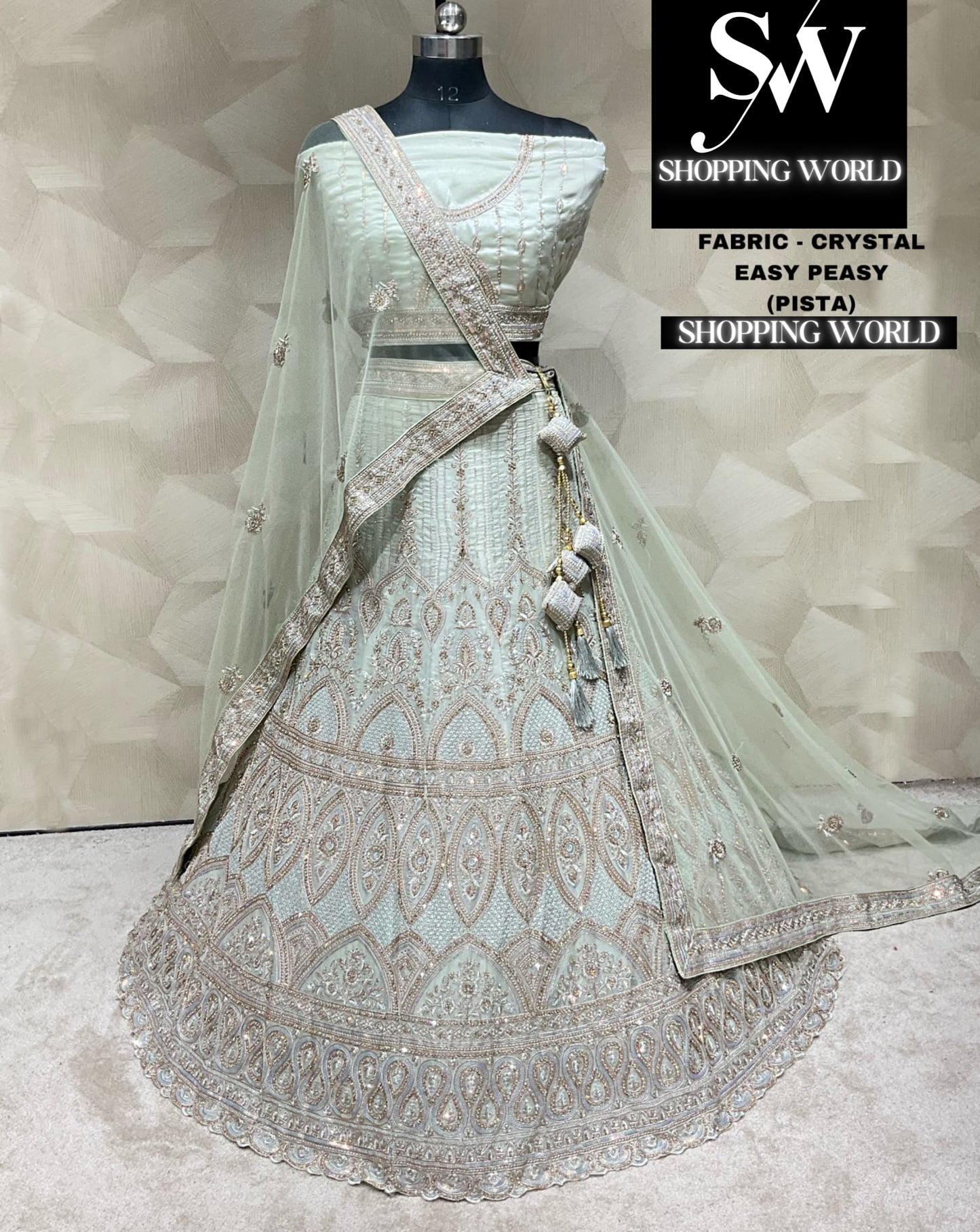 Elegant pista green lehenga