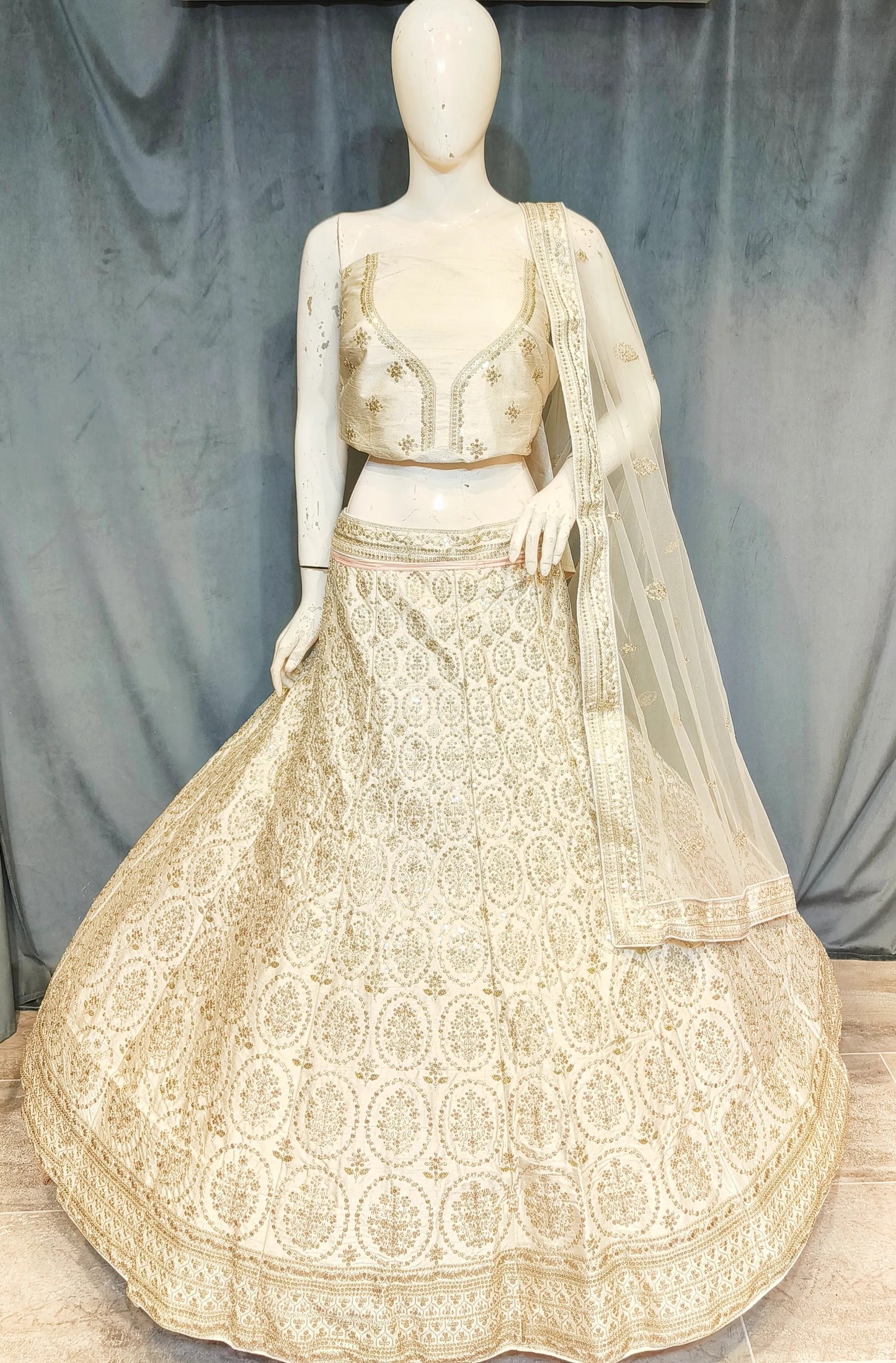 Delightful off white bridal lehenga