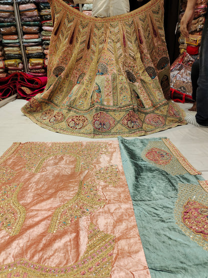 Gorgeous peach Peacock pink Lehenga