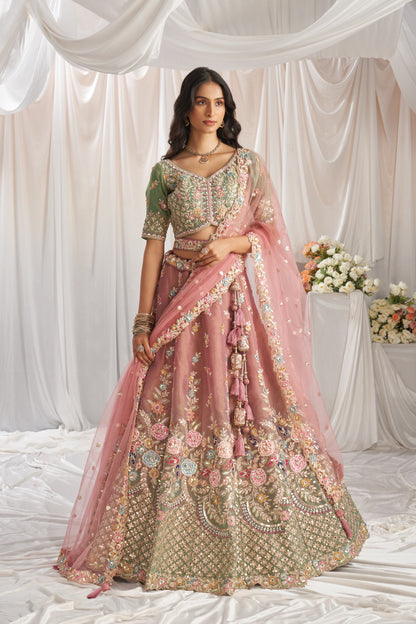 Elegant rama green Lehenga